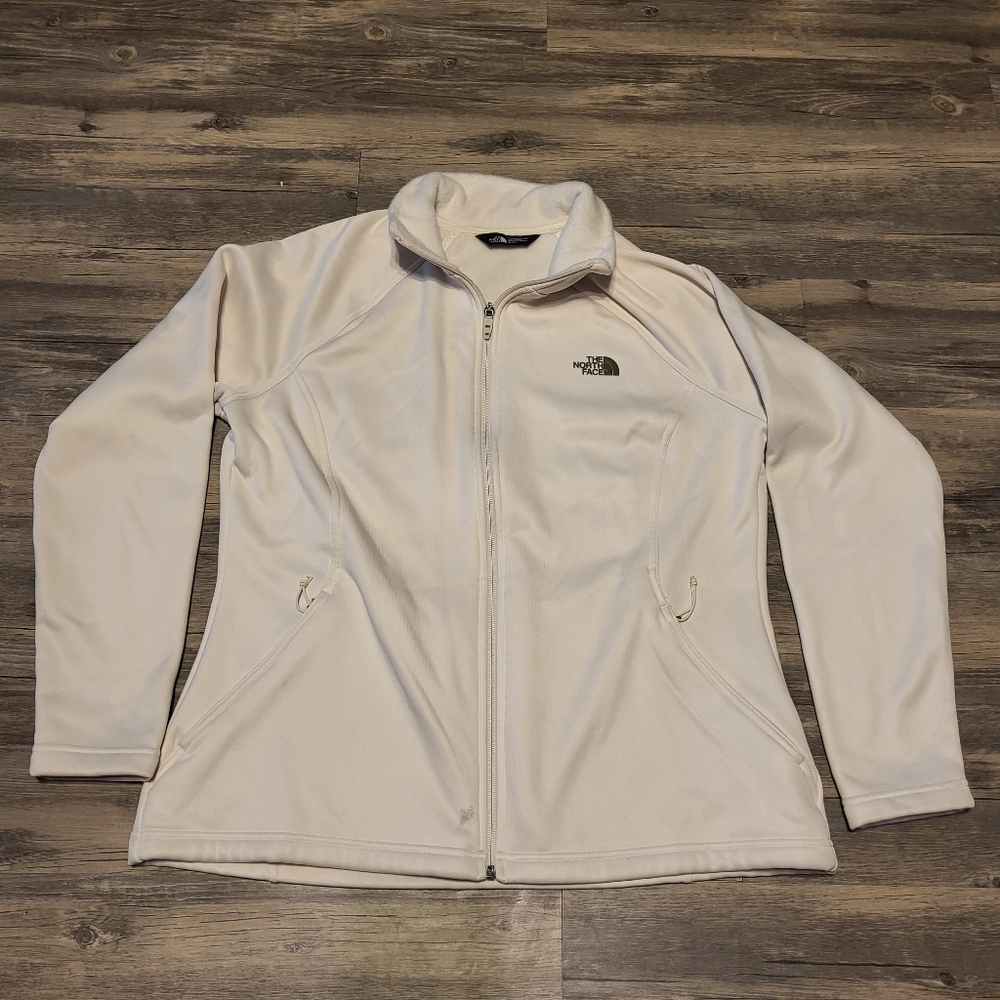 The Noth Face Jacket Size XL Cream Soft Fleece Lined Zip Up Base Layer Coat